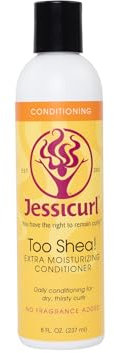 Jessicurl Zu Shea! Extra feuchtigkeitsspendender Conditioner für lockiges Haar, ohne Zusatz von Duftstoffen, 8 Fl oz. Leave-in-Conditioner für trockenes Haar, Anti-Frizz-Haarprodukte
