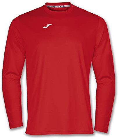 Joma - Camiseta Deportiva Manga Larga Hombre - Ligera y Transpirable Ideal para Todo Tipo de Deporte - Combi L - Rojo
