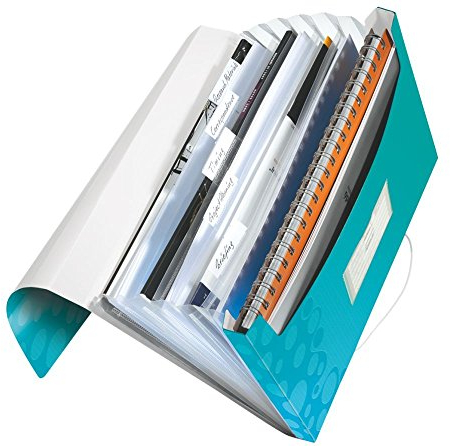Leitz 45890051 Fächermappe WOW, A4, 6 Fächer, PP, eisblauc