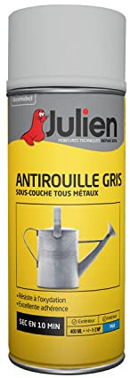 Julien Peinture Aérosol pour Préparation Supports - Antirouille Gris 400ml