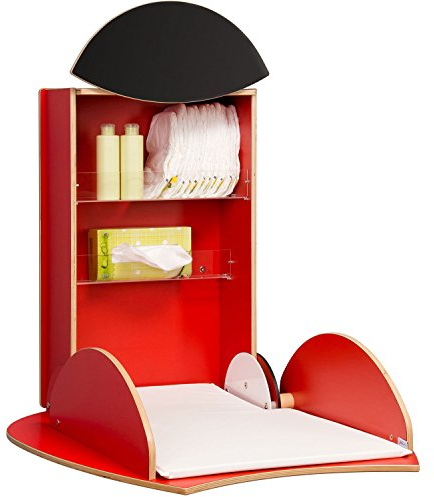 KEMMLIT Bilbao Wickeltisch/Timkid owo Marienkäfer- klappbar als Wandwickeltisch, Marienkäfer, Formholz, inkl. Wickelauflage