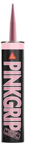 Sika Pinkgrip Instant Grab Adhesive – Slump Resistant – External and Internal Use, Pink, 350ml