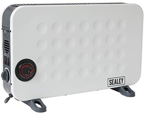 Sealey CD2013TT Convector Heater with Turbo and Timer, 2000W, 230V, White