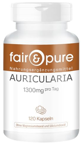 Fair & Pure® - Auricularia 1300 mg - (Auricularia auricula-judae) - vegano - naturale - 120 capsule