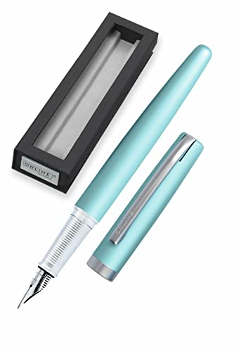 Online Eleganza Fountain Pen I Satin Turquoise I Nib Size M I Metal Clip I Includes Ink Cartridge I Fountain-Pen for Standard Ink Cartridges Or Converter I In Gift Box
