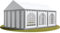 Festzelt Partyzelt 3x6 m schwerentflammbar Premium, hochwertige PVC Plane 750 N in grau-weiß 100% wasserdicht mit Bodenrahmen