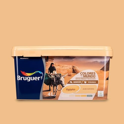 Bruguer Colores del Mundo Pintura para paredes monocapa Egipto Ocre Natural 4 L