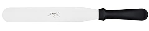 Ateco Ultra Straight Spatula with 10-Inch Stainless Steel Blade, Plastic Handle, Dishwasher Safe, Black