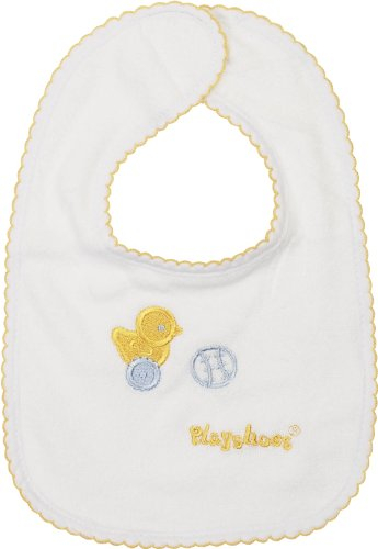 Playshoes 507164-589 Klett-Lätzchen Ente, Maße circa 18 x 19 cm, weiß/gelb