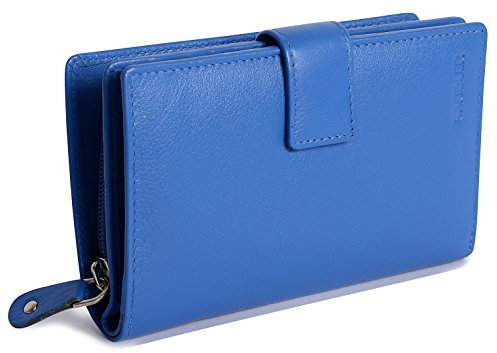 SADDLER Holly Purse – RFID Protected Real Leather Mid-Size Wallet with 8 Card Slots, 2 ID Windows & Rear Zip Pocket – Compact Everyday Purse for Women - Gift Boxed