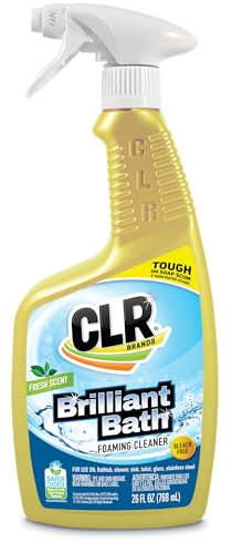 CLR Brilliant Bath, Fresh Scent Foaming Action Cleaner, Spray Bottle, 26 Fl Oz (Pack of 1) (Packaging May Vary)