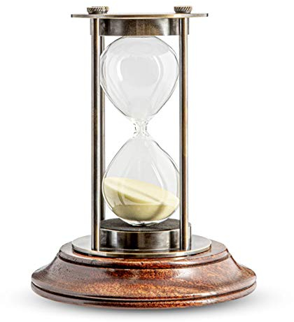 Authentic Models HG007 Sanduhr - Stundenglas - Bronzegestell - Holzsockel 13,5 x 8 cm