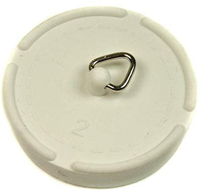 Sink Bath Plug Rubber White 50mm - 2 - 2 Inches by Thunderfix