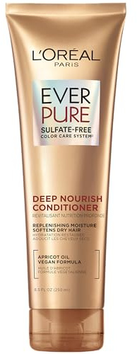 L'Oreal Paris Hair Conditioner for Dry Hair, Triple Action Hydration, Apricot Oil Infused, EverPure, 8.5 Fl Oz (Packaging May Vary)
