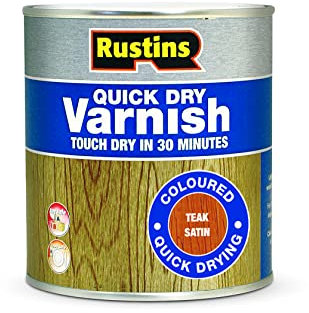 RUSTINS Quick Dry Varnish, Satin Teak, 1 L