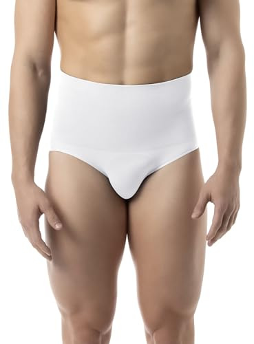 FarmaCell 411 (Bianco, XXL) Slip Uomo Cotone a Vita Alta, Intimo Modellante, Shapewear, Made in Italy