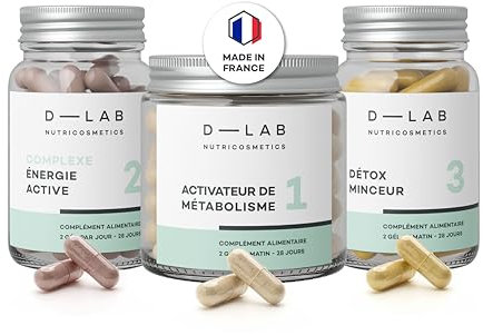 D-LAB Nutricosmetics |Programme Brûle-Graisses | Triple Action | 1 mois | Activation Métabolique | Ingrédients Naturels | Efficacité Clinique | Fabriqué en France