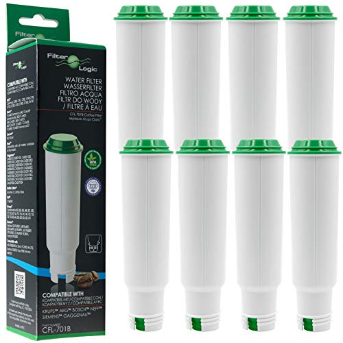 FilterLogic CFL-701B | 8x Wasserfilter kompatibel mit Krups, Nivona, Melitta Kaffeevollautomaten - ersetzen F088 Aqua Filter, NIRF-700 Wasserfilterpatrone, Pro Aqua Filterpatrone Frischwasserfilter