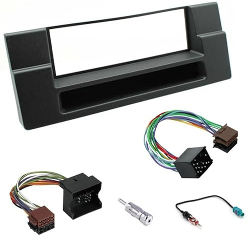Sound-way - Kit de Montage Autoradio, Façade Cadre de Radio 1 DIN, Adaptateur Compatible avec BMW 5 Series (E39) 1995-2003 X5 (E53) 1999-2006