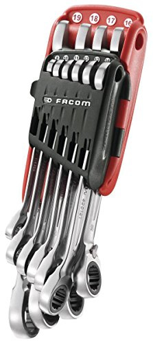 Jeu de clés FACOM 10 clés mixtes à cliquet métriques - 8 à 19mm - 467.JP10PB