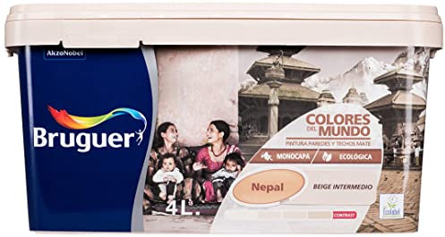 Bruguer Colores del Mundo Pintura para paredes monocapa Nepal Beige Intermedio 4 L