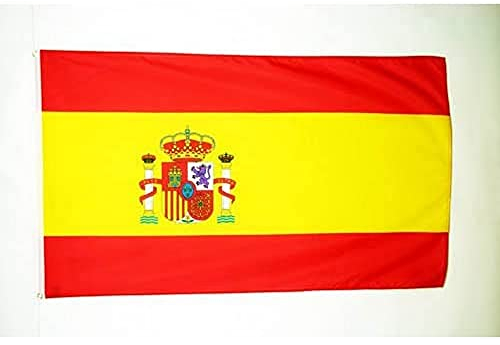 AZ FLAG - Drapeau Espagne - 90x60 cm - Polyester léger - Drapeau Espagnol Avec Oeillets Métalliques Intégrés - 40g