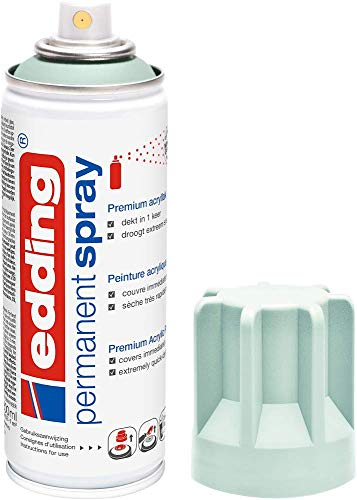 Edding 5200 Permanent Matt Acrylic Paint - Mellow Mint - 200ml Aerosol Spray for Glass, Metal, Wood, Ceramic, Plastic, Canvas
