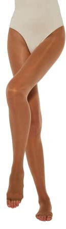 Fiore Collant femme Tong - Orteils nus 15 deniers (3, Taupe)