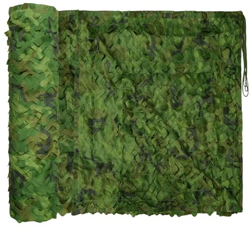 LOOGU Camo Netting, Camouflage Netting for Sunshade, Camping, Shooting and Hunting and Many More (6.5x10ft, 2Mx3M, Woodland Camo)