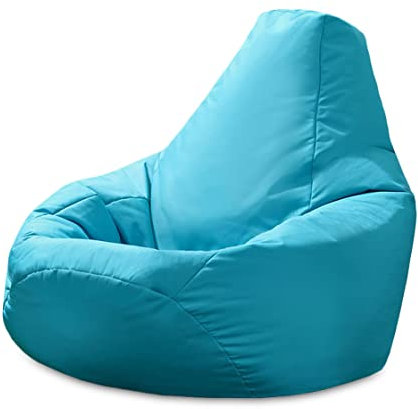 Beautiful Beanbags - Adult Highback Beanbag Chair - Large Water-Resistant for Indoor and Outdoor Use - Lounge or Gaming Chair - Manufactured in UK (Aqua)
