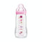 MAM | Biberon Easy Active 6+ mois (330 ml) Rose – Biberon avec tétine en silicone débit X vitesse ultra-rapide – Biberon pour bébé avec fermeture hermétique