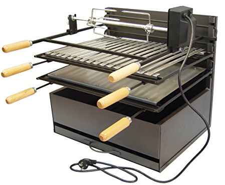 Imex El Zorro 71553 - Cajón con parrilla y plancha asador pollo, 40 x 70 x 50 cm, color gris forja