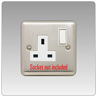 Single Socket Surround | Square | Acrylic Back Panel or Finger Plate | Light Switch Plug (Clear)