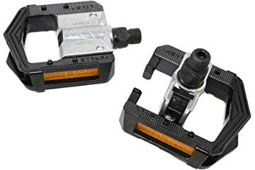 Raleigh - REA415 - Folding Bicycle Pedal with Alloy Body and 9/16 Inch Steel Axle in Black and Chrome with Reflectors