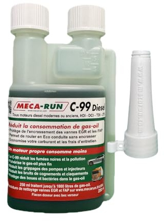 MECA-Run Diesel Additif C99 Diesel 250 ML - Economie de Carburant - Anti-Pollution