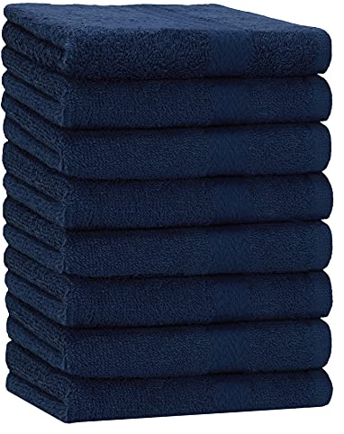 Betz 8 Stück Handtücher Set Größe 50 x 100 cm Handtuch Premium 100% Baumwolle Farbe dunkelblau