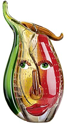 GILDE GLAS art Design Vase - Kunst Objekt - Glasvase - Blumenvase aus Glas H 31