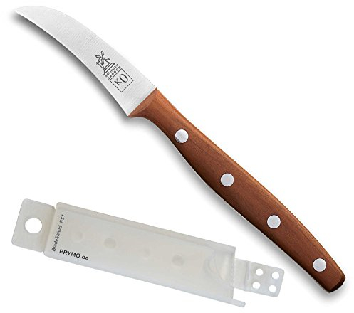 Moulin à vent Couteau K0 Oiseau Bec Carbon Prune 7 cm de Herder avec prymo Protection de lame B) Messer MIT Gravur