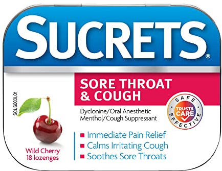 Sucrets Sore Throat Lozenges, Wild Cherry Flavor, 18 Count