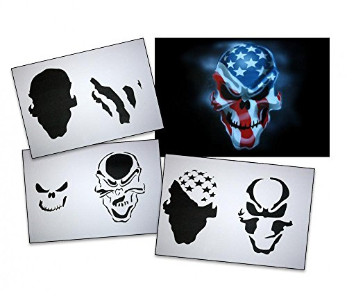 UMR-Design AS-062 ami skull Plantilla para aerografía Step by Step Size M