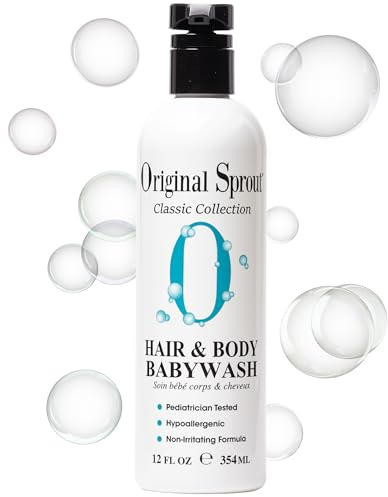 Original Sprout Hair and Body Baby Wash. Organic Vegan Baby Shampoo and Body Wash for Sensitive Skin. 12 ounce (Packaging May Vary)