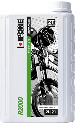 IPONE – Huile Moteur Moto 2 Temps R2000 – Senteur Fraise - Bidon Doseur 2 Litre - Semi-Synthétique+ - Gamme Advanced - Propreté du moteur garantie - Réduction des émissions de fumée