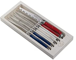 Laguiole Jean Dubost 97131 London Mix - Set aus 6 Fleischmessern, Sortierte Farbe