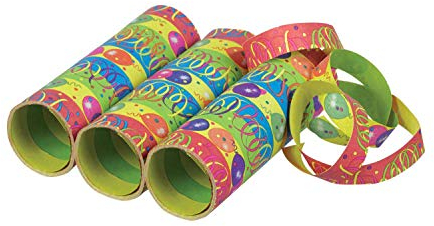 Amscan 350229 - Luftschlangen Ballon Party, 3 Rollen mit jeweils 9 Röhrchen, Dekoration, Mottoparty, Karneval