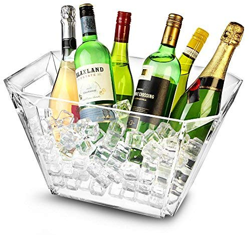 bar@drinkstuff Glacier Acrylic Geometric Wine Bucket - Champagne Bucket, Wine Cooler, Champagne Cooler