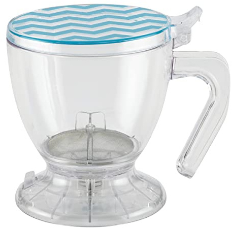 BonJour Coffee and Tea BPA-Free Plastic Smart Brewer, 19.5-Ounce, Blue Chevron,Aqua