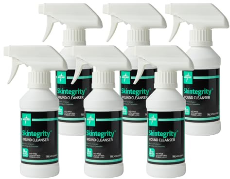 Medline Skintegrity Wound Cleanser (Pack of 6), 8 Ounce Spray Bottle, for Wound Cleaning, Debridement, Removing Protein, Pressure Injuries, Infected Spray Can Be Adjusted from Mist to Stream
