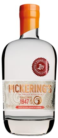 Pickering’s Original 1947 Gin | Traditional Bombay Recipe | 9 Signature Botanicals | Award-Winning London Dry Gin | Distilled & Bottled in the Heart of Edinburgh | 70cl Bottle | 42% ABV |