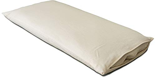 Giraffenland Cuscino con miglio bio 40x80cm, flanella bio+ riempimento bio, + fodera interiore supplementare | non sbiancato e non tinto| Cuscino per la testa con bucce di miglio bio
