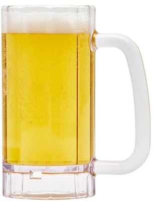 G.E.T. 00086-1-SAN-CL Shatter-Resistant Plastic Beer Mug / Stein, 16 Ounce, BPA Free (Set of 4)
